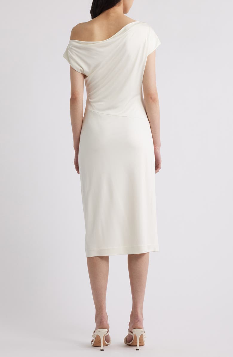 BOSS Asymmetric Sheath Dress, Alternate, color, Soft Cream