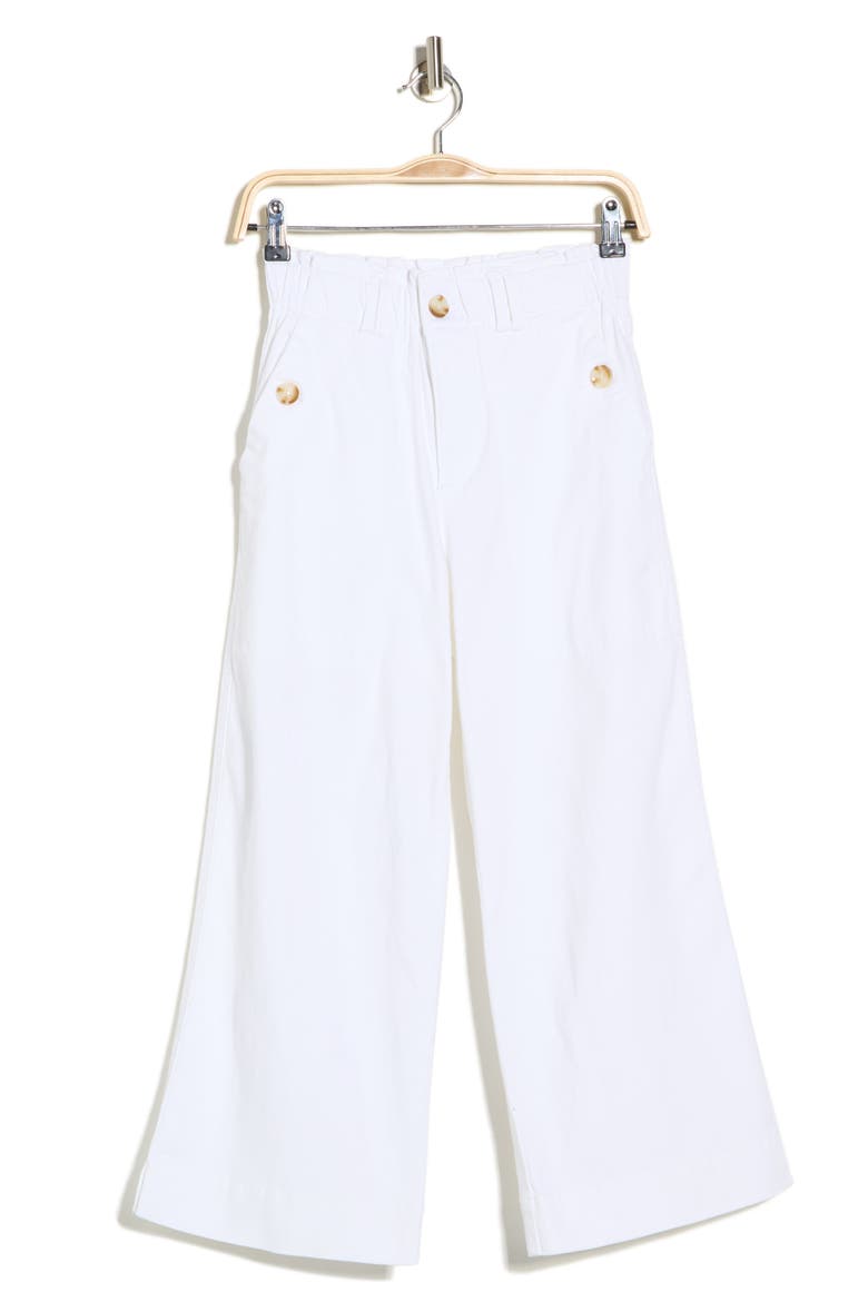 High Waist Crop Wide Leg Pants, Main, color, WHITE