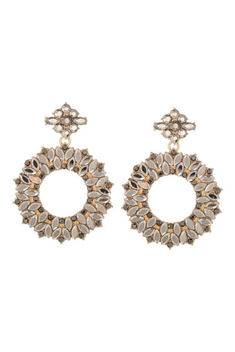 Stephanie Noir CZ Loop Droop Earrings, Main, color, SILVER