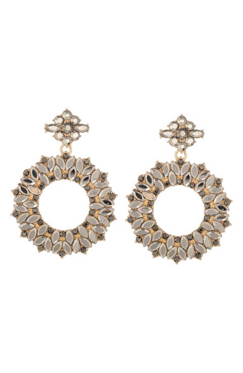 Stephanie Noir CZ Loop Droop Earrings