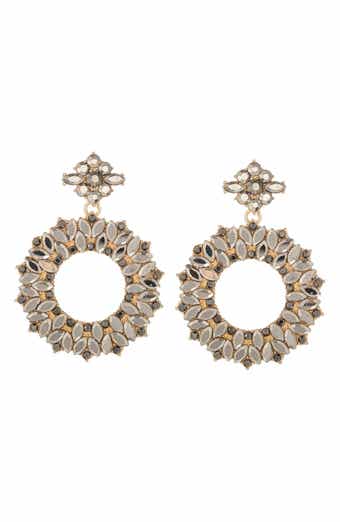 Stephanie Noir CZ Loop Droop Earrings