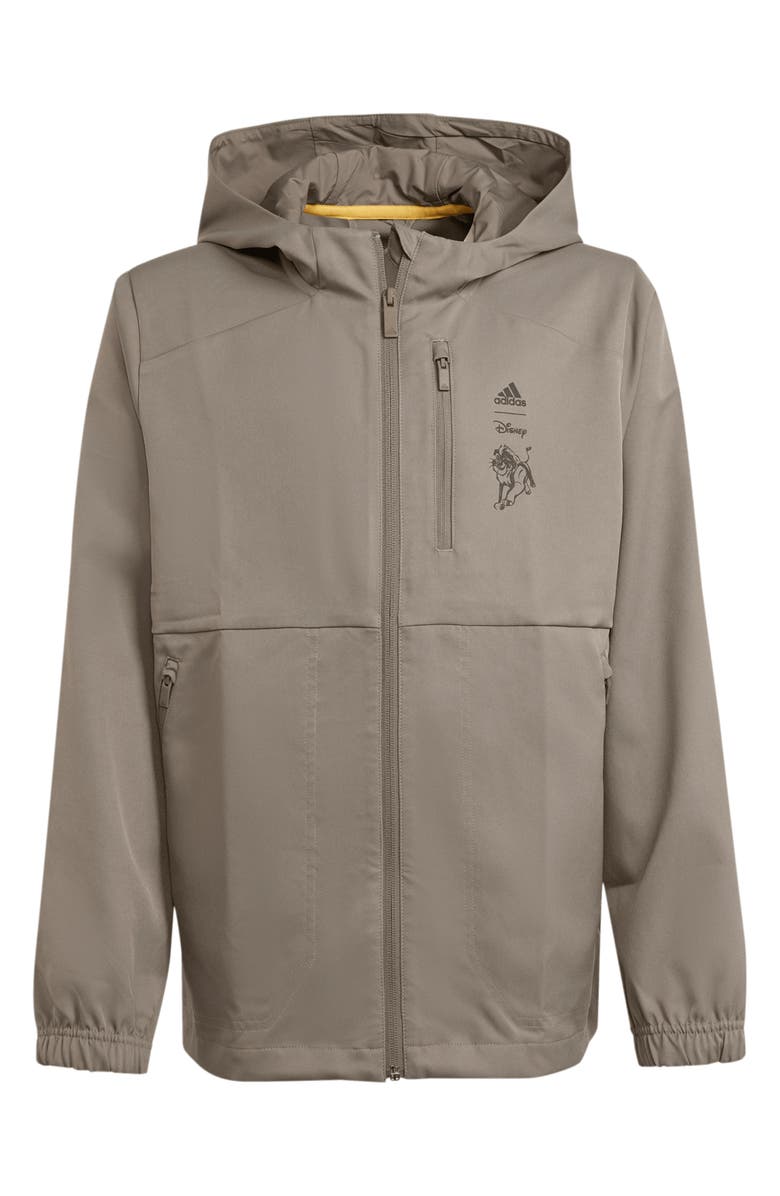 adidas x Disney Kids' 'The Lion King' Recycled Polyester Jacket, Main, color, Sbrown/Mul