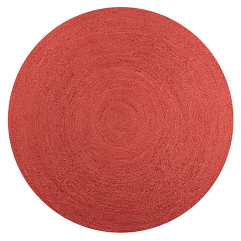 Zara Braided Coastal Cottage Round Jute Round Area Rug
