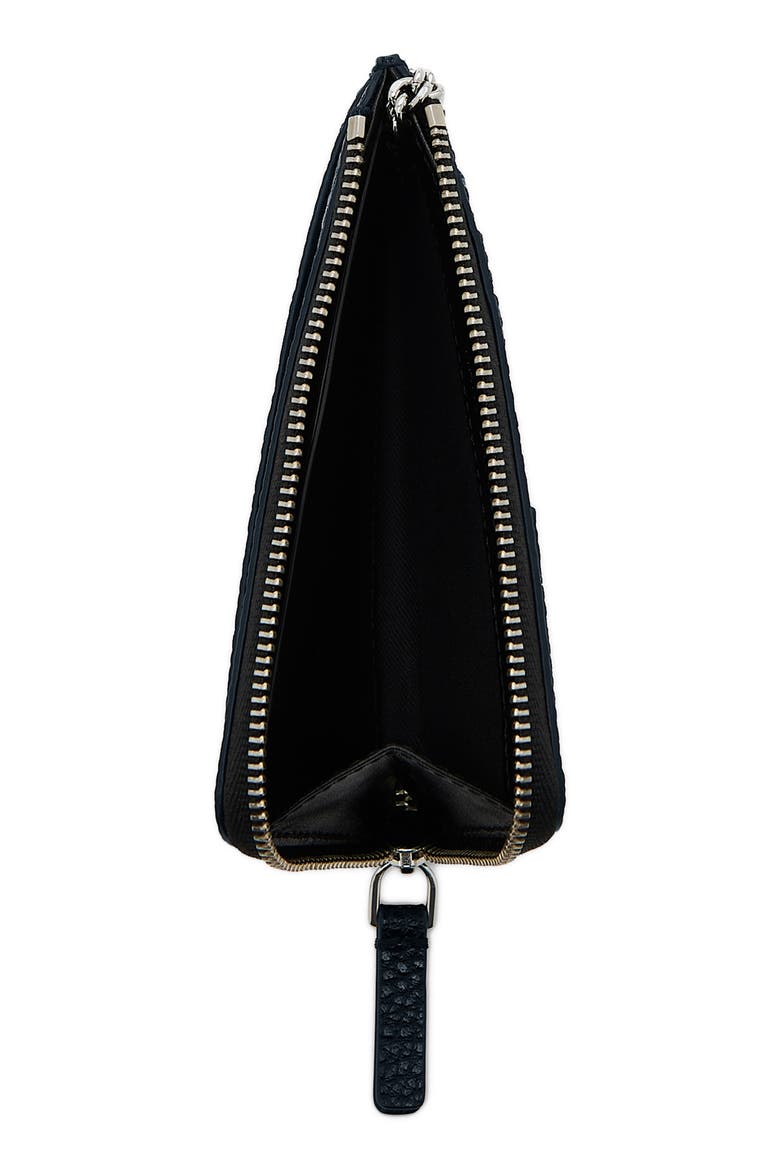 The Top Zip Multi Leather Wallet, Alternate, color, BLACK/WHITE