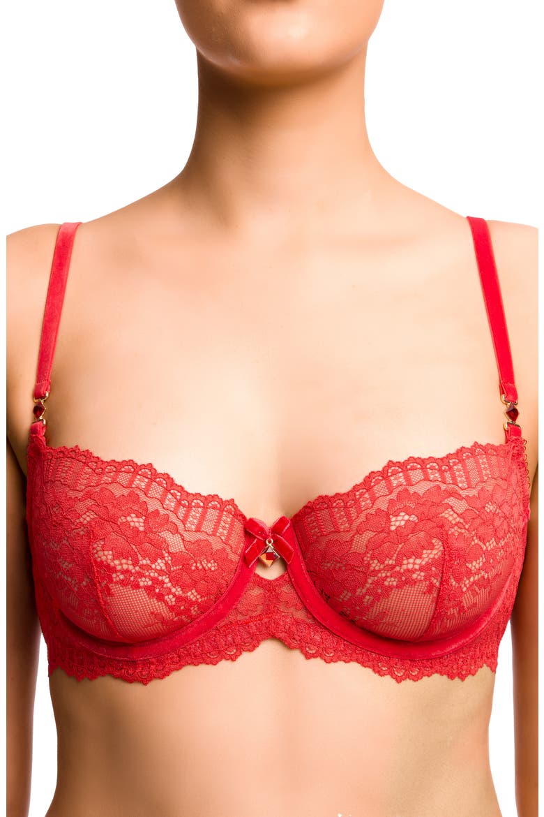 Floradora Underwire Balconette Bra, Alternate, color, FLAME