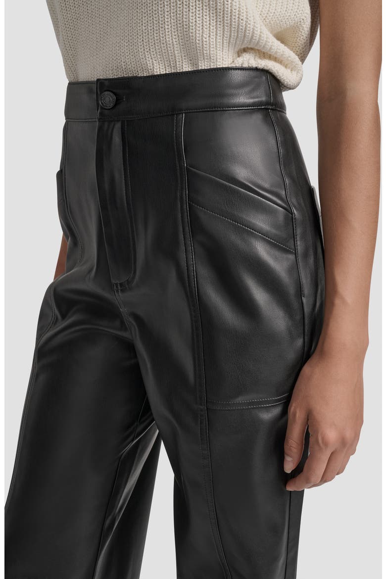 Faux Leather High Waist Pants, Alternate, color, BLACK