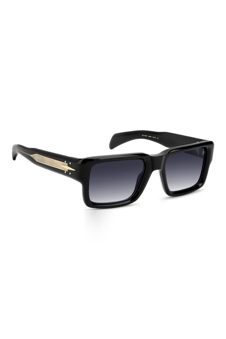 53mm Rectangular Sunglasses, Alternate, color, BLACK GOLD/ DK BLUE SF