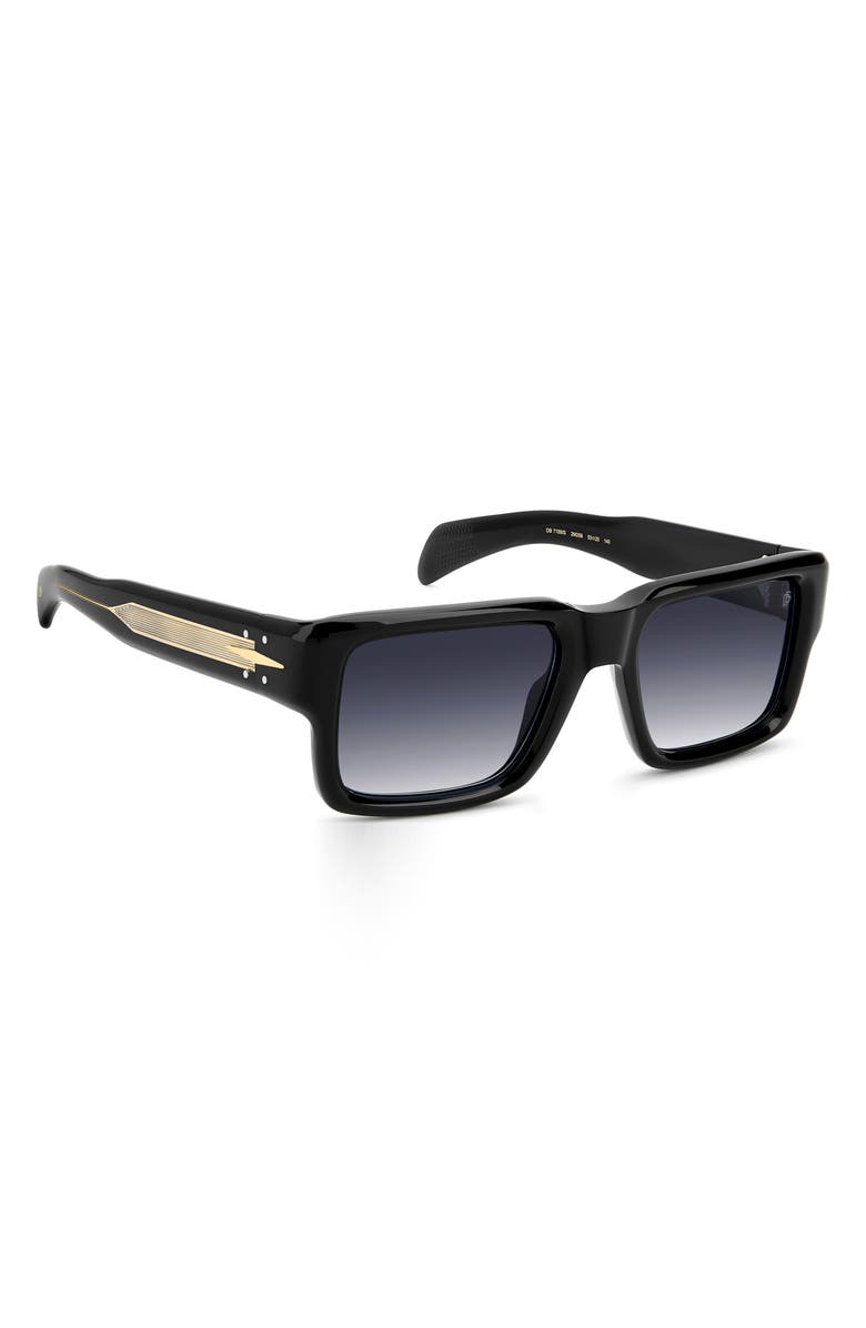 David Beckham Eyewear 53mm Rectangular Sunglasses, Alternate, color, Black Gold/ Dk Blue Sf