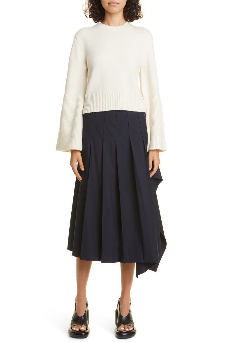 Clover Merino Wool Blend Crop Sweater, Alternate, color, NATURAL