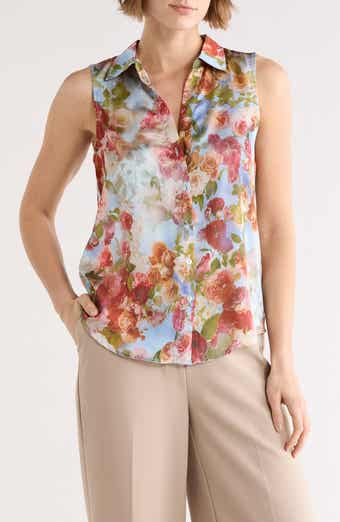 ELIE ELIE TAHARI Sleeveless Button-Up Shirt