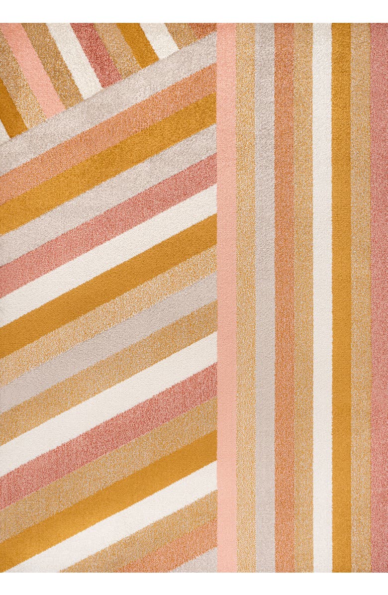 JONATHAN Y Retro Rainbow Contemporary Stripe Area Rug, Main, color, Red/Gold/Cream