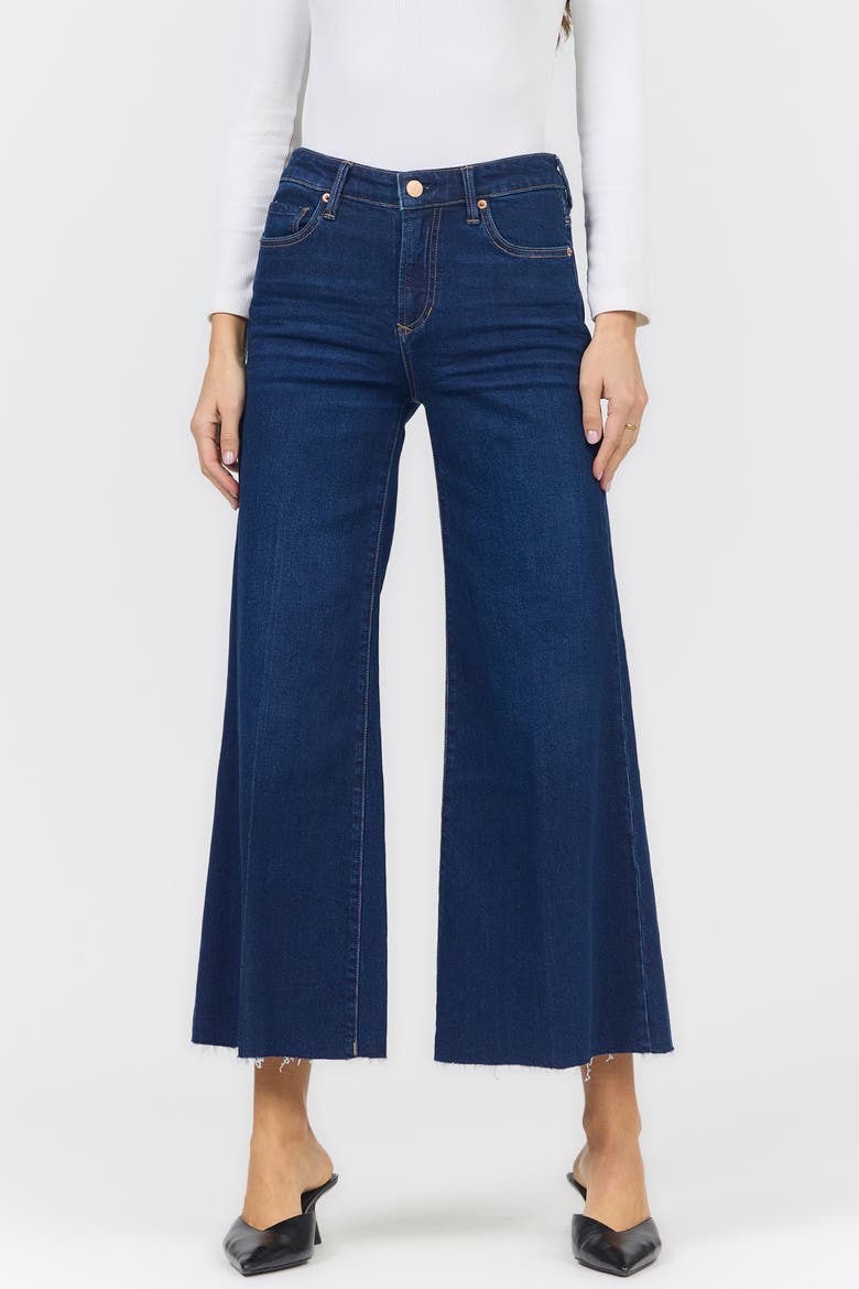 Bowie High Waist Raw Hem Wide Leg Jeans, Main, color, Star Demand
