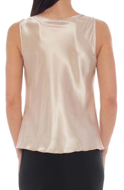 Tash And Sophie Horsebit Hardware Satin Top In Neutral