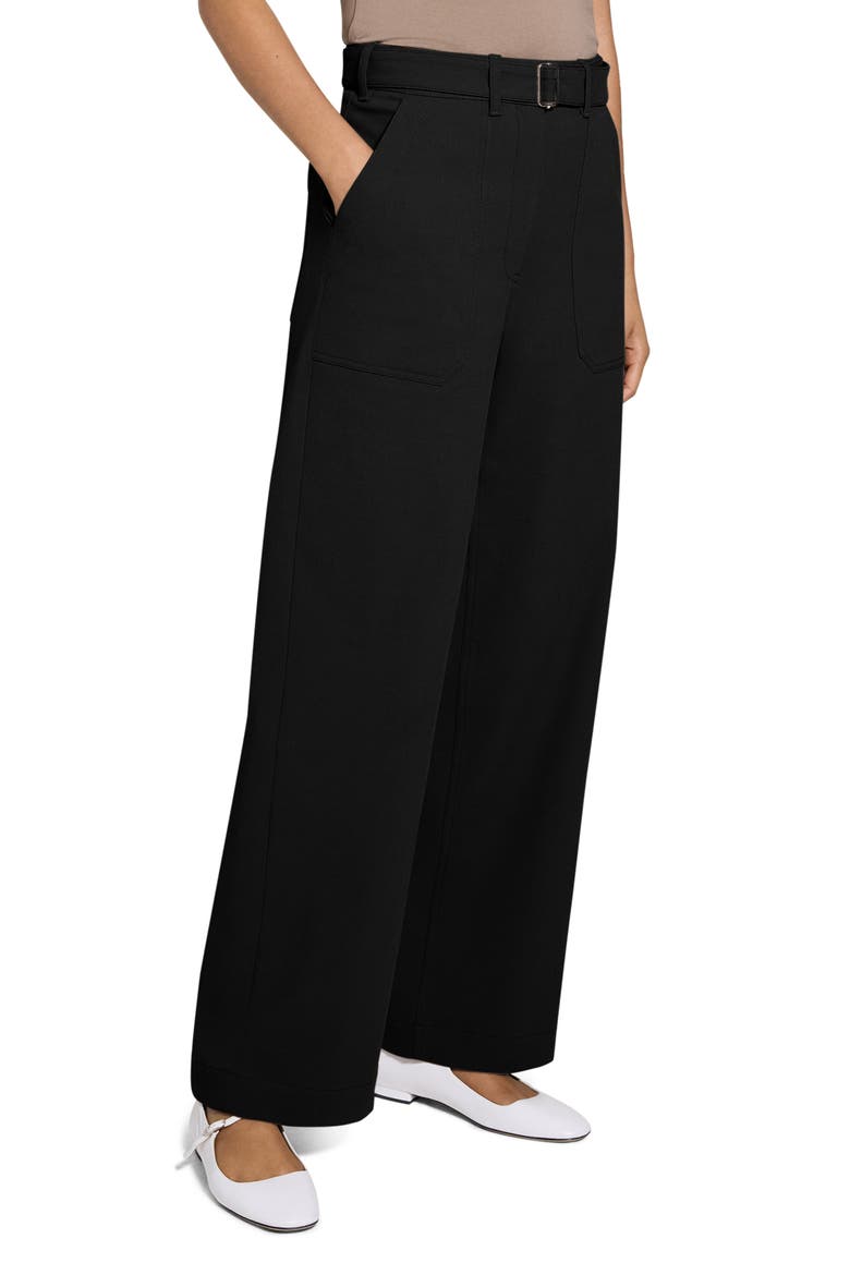 Cotton Blend Utility Pants, Alternate, color, BLACK