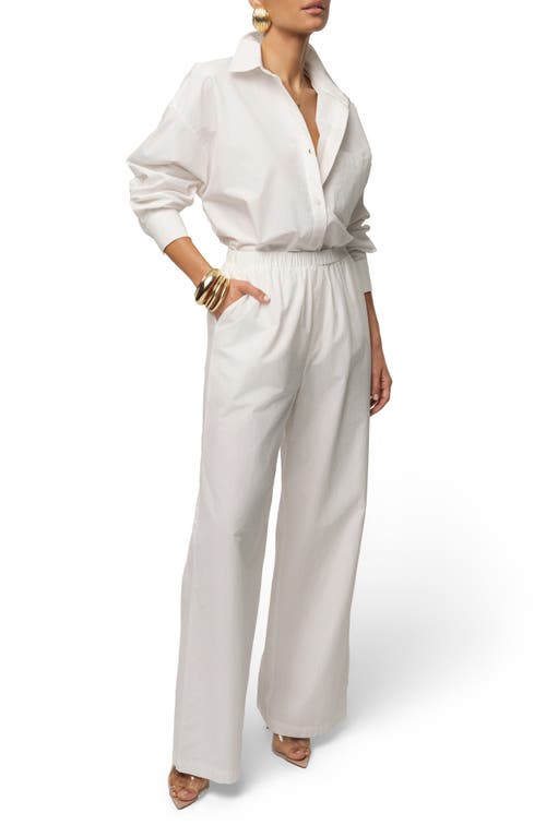 Jluxlabel Leon Pleated Wide Leg Pants In White