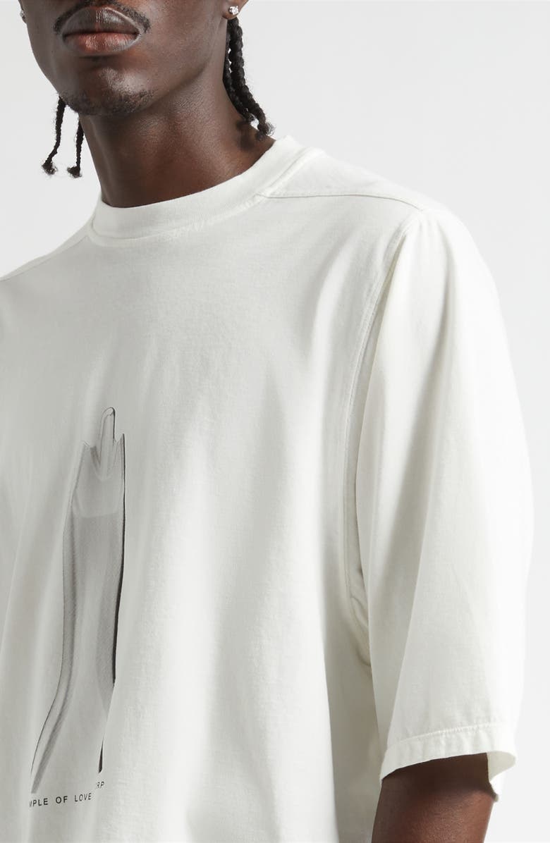 Rick Owens DRKSHDW Jumbo Temple Graphic T-Shirt, Alternate, color, Milk/ Black