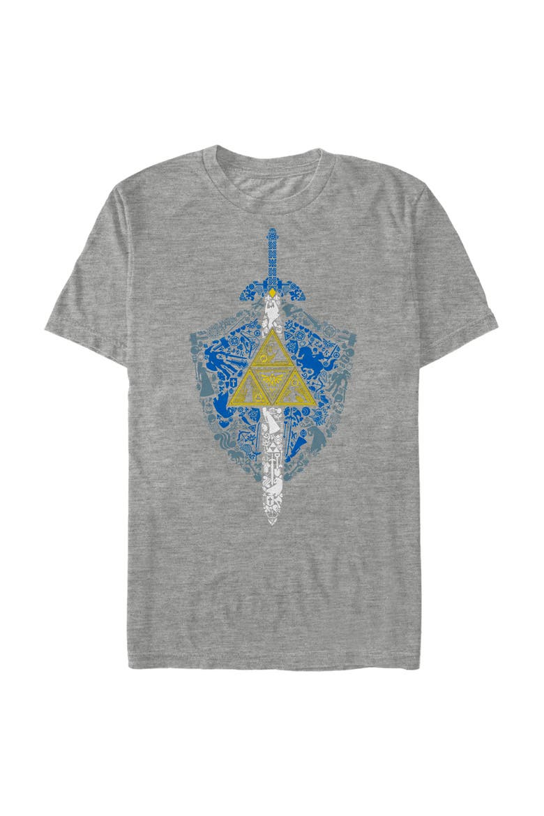 Men's Nintendo Legend of Zelda Hidden Pattern Graphic Tee, Main, color, Athletic Heather