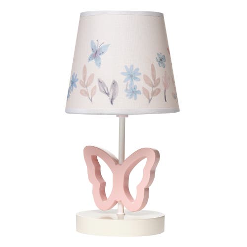 Lambs & Ivy Baby Blooms Butterfly Nursery Lamp with Floral Shade & Bulb in Pink  product