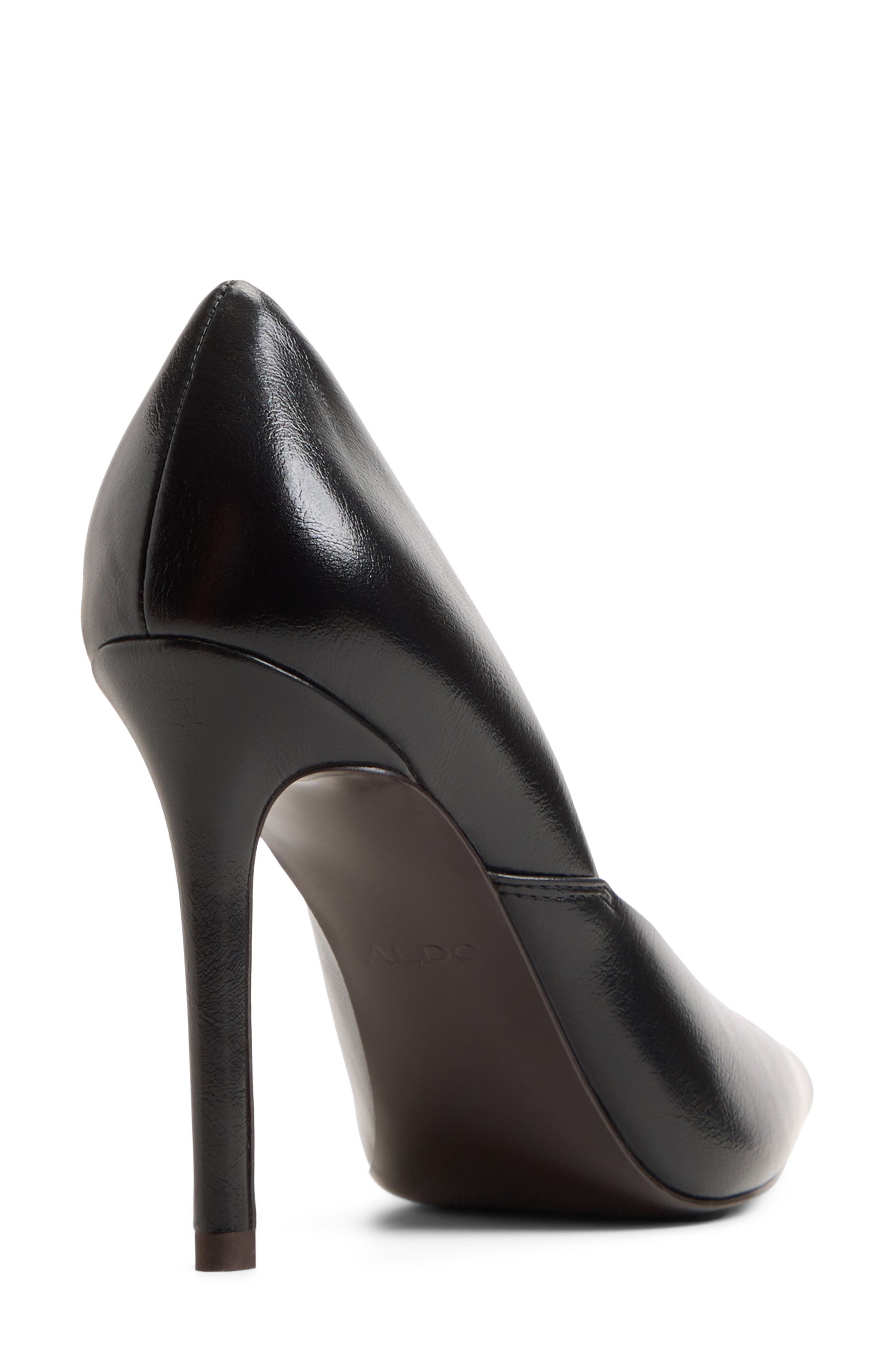 Savaana Pointed Toe Faux Leather Pump, Alternate, color, BLACK