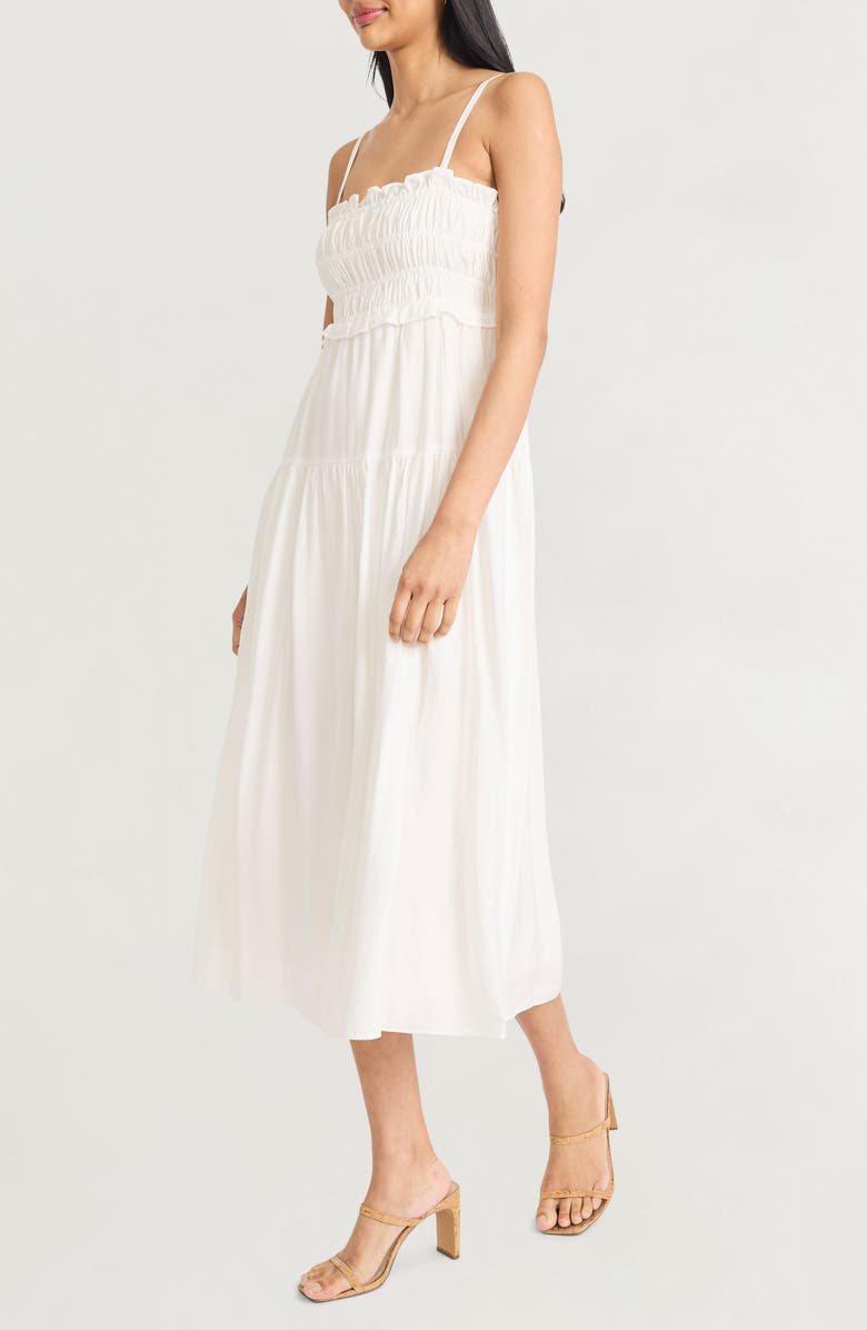 The Good Journey Smocked Tank Dress, Alternate, color, Soft White