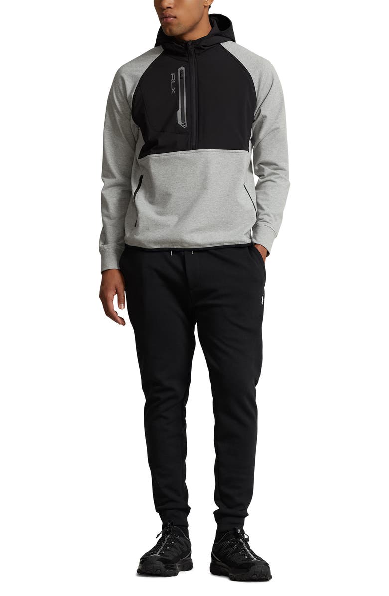 Polo Ralph Lauren Techy Terry Half Zip Hoodie, Alternate, color, Andover Heather/ Polo Black