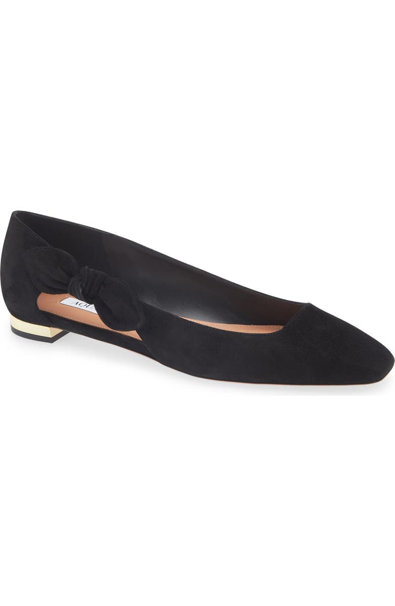 Aquazzura Very Bow Tie Flat, Main, color,