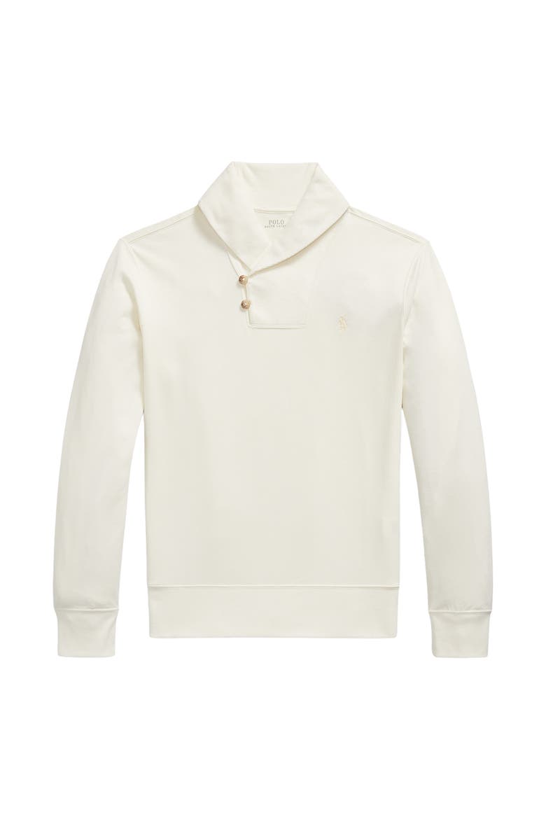 Luxury Jersey Shawl-Collar Pullover, Alternate, color, PALE CREAM