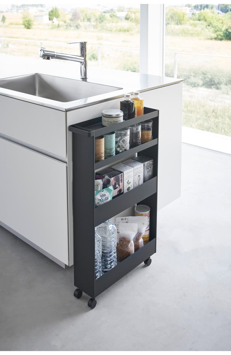 Yamazaki Slim Rolling Wagon, Alternate, color, Black