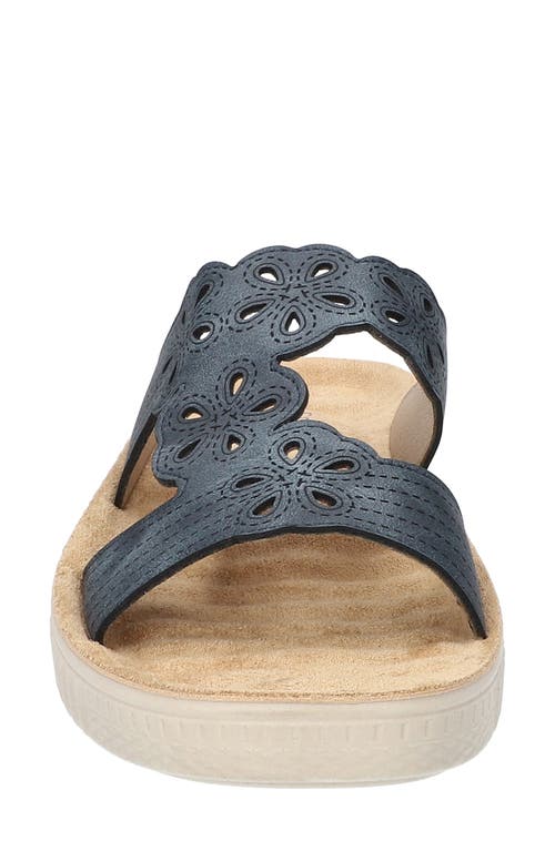 Shop Easy Street Taj Laser Cut Sandal In Navy