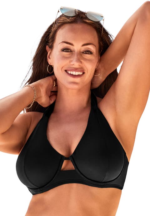 Loop Strap Underwire Halter Bikini Top