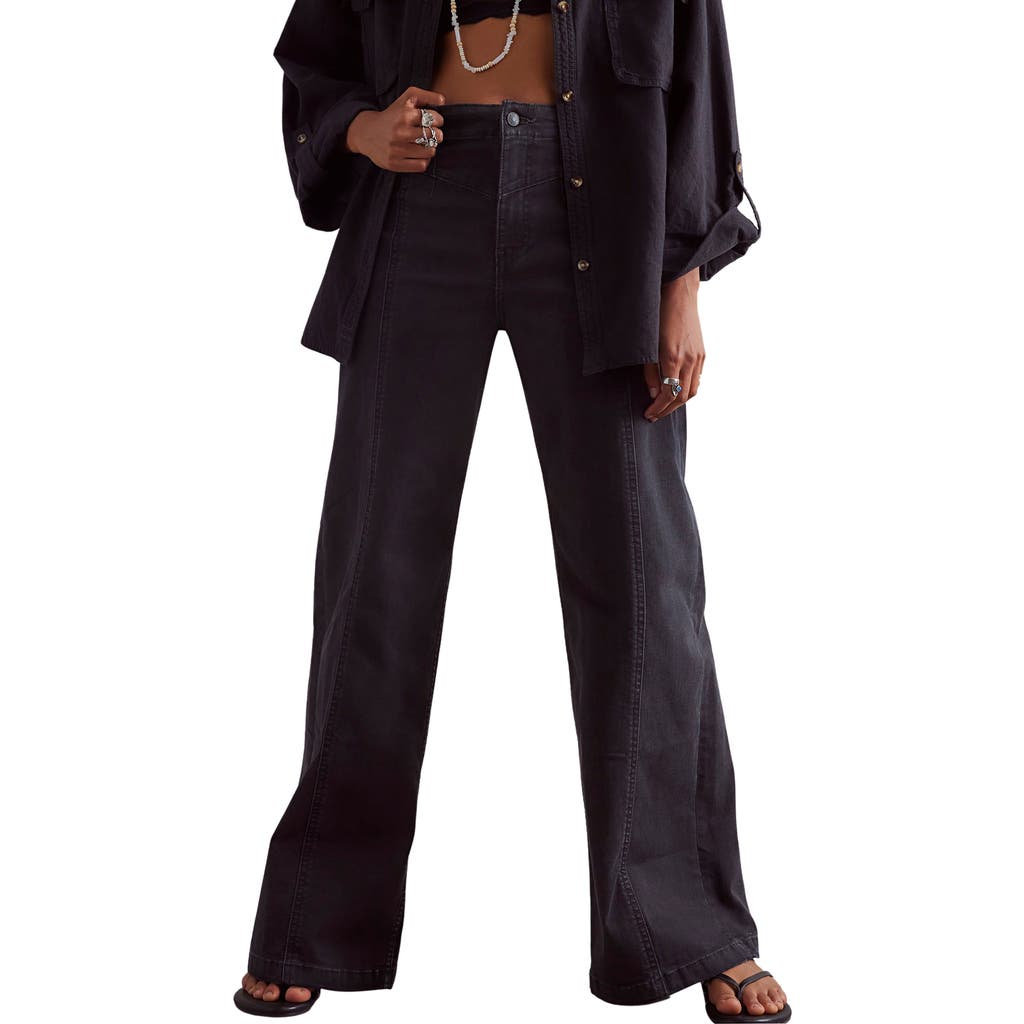Free People Libre High Rise Wide Leg Jeans In Cafe Noir In Brown