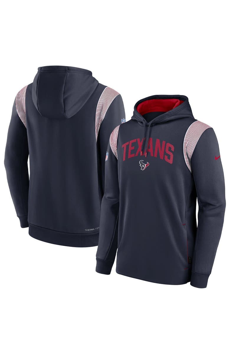 Nike Men's Nike Navy Houston Texans Sideline Athletic Stack Performance Pullover Hoodie, Alternate, color, Navy