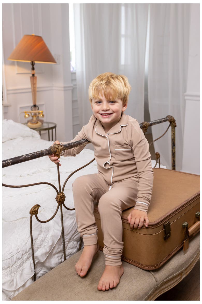 Ribbed Grandpa PJ for Boy, Alternate, color, Cocoa