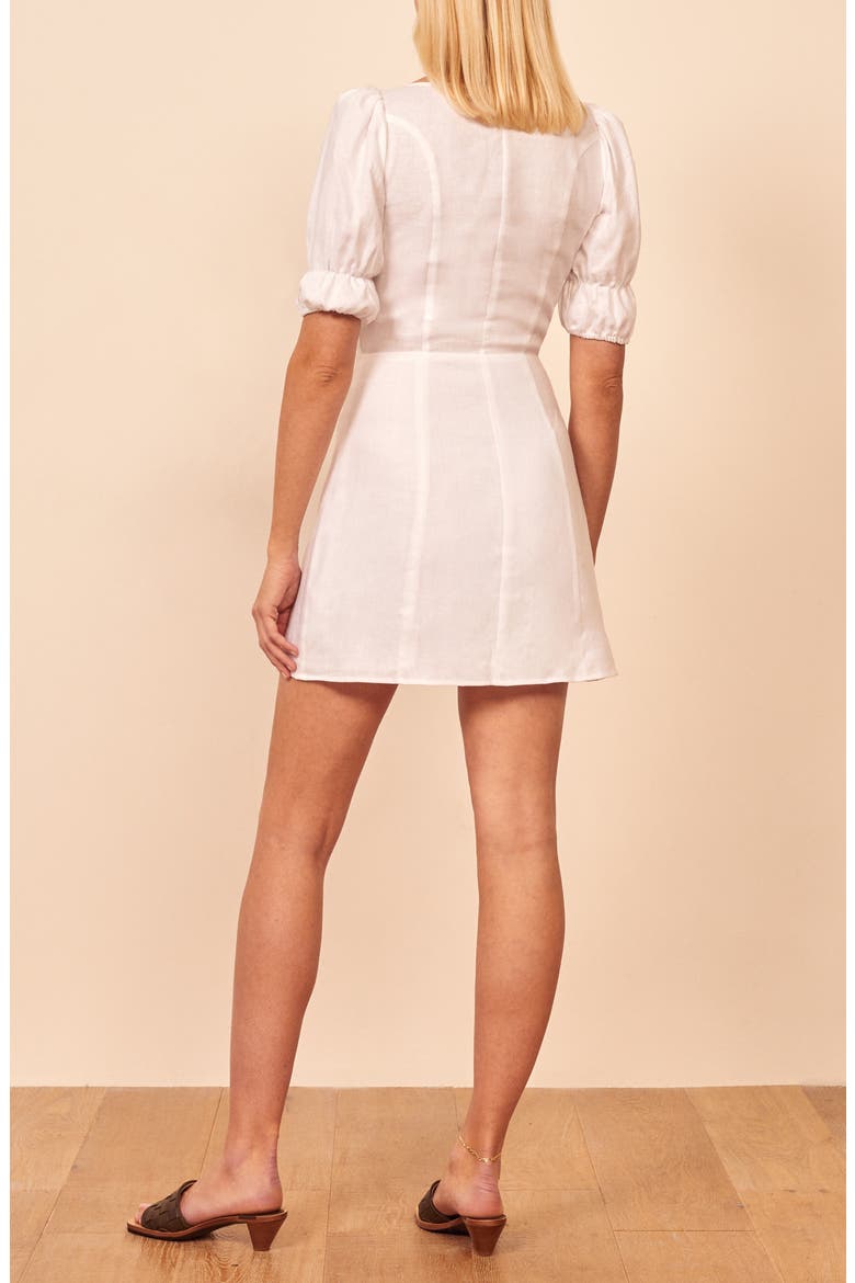 Clay Cutout Linen Dress, Alternate, color, WHITE