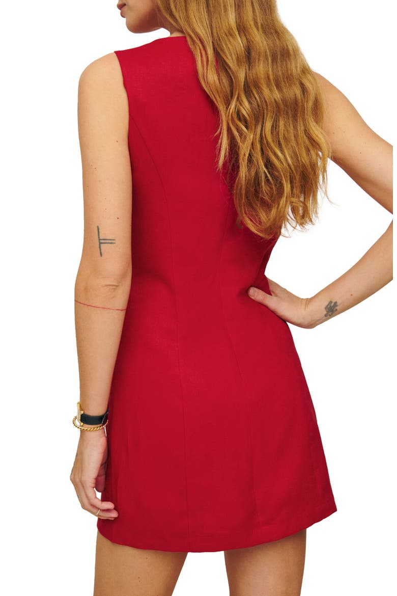 Citron Linen Minidress, Alternate, color, CHERRY