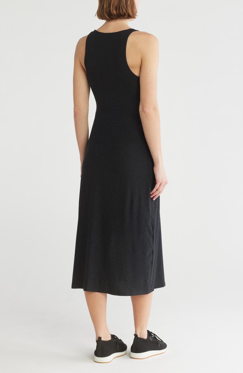 Beyond Yoga Featherweight Getaway Split Hem Midi Dress, Alternate, color, Darkest Night