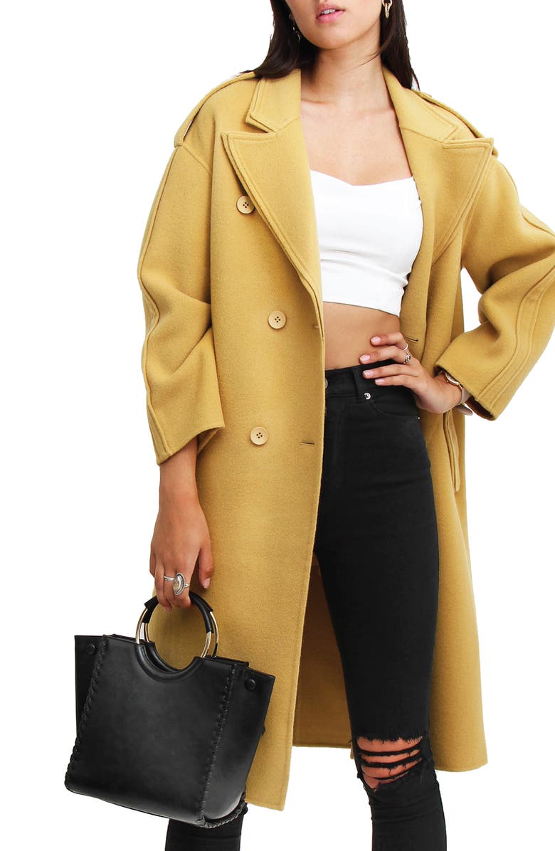 Belle & Bloom Aussie Sky Double-Breasted Wool Coat, Alternate, color, 