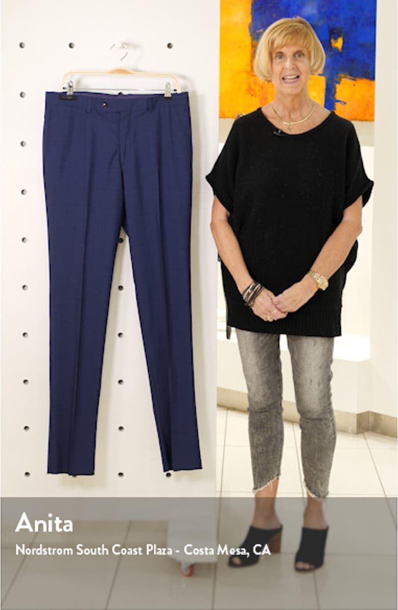 Jefferson Flat Front Solid Wool Trousers, sales video thumbnail
