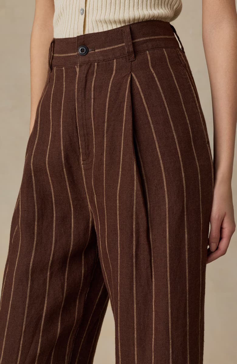 Faherty Sun Strider Stripe Wide Leg Linen Pants, Alternate, color, Harbor Line Stripe