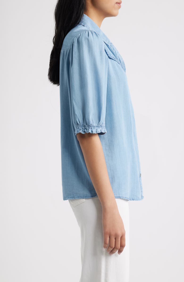 beachlunchlounge Indira Denim Shirt, Alternate, color, Light Wash