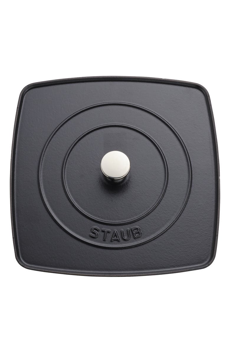Staub Cast Iron Grill Press, Alternate, color, Matte Black