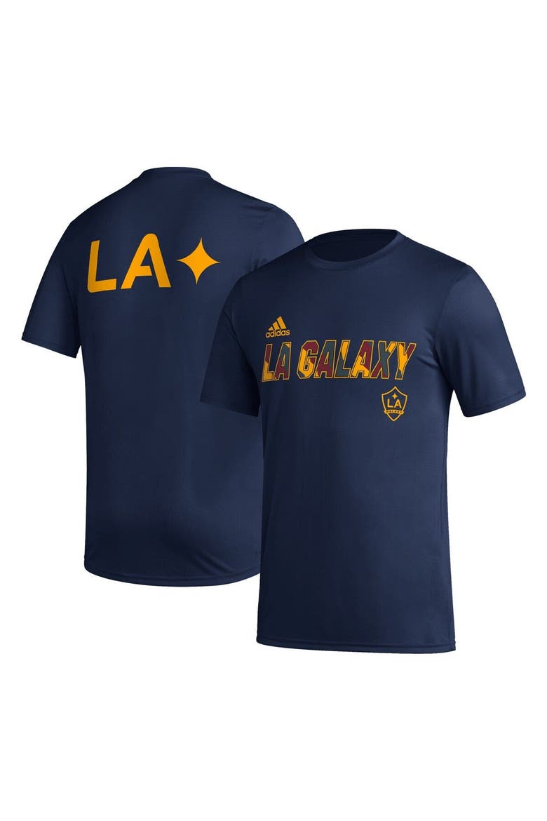 Men's adidas Navy LA Galaxy Team Jersey Hook AEROREADY T-Shirt, Main, color, Navy