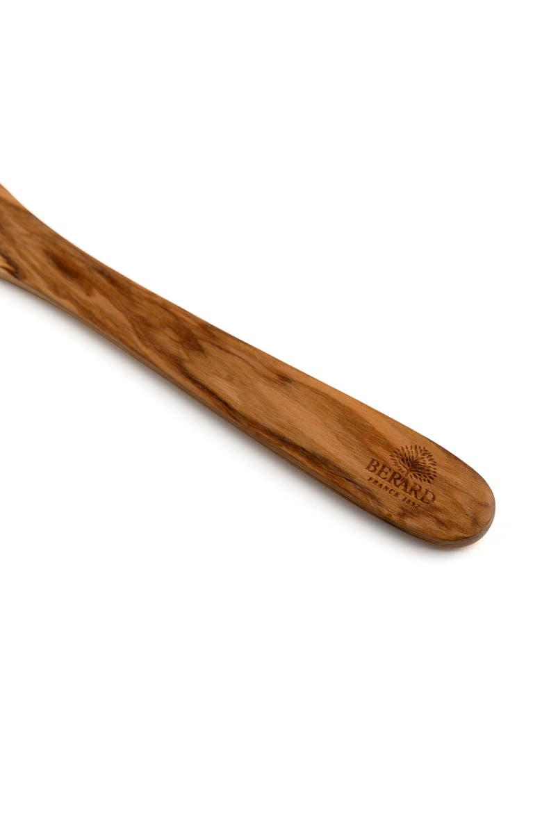 Berard Handcrafted Olive Wood 12 Inch Curved Spatula, Alternate, color, Brown