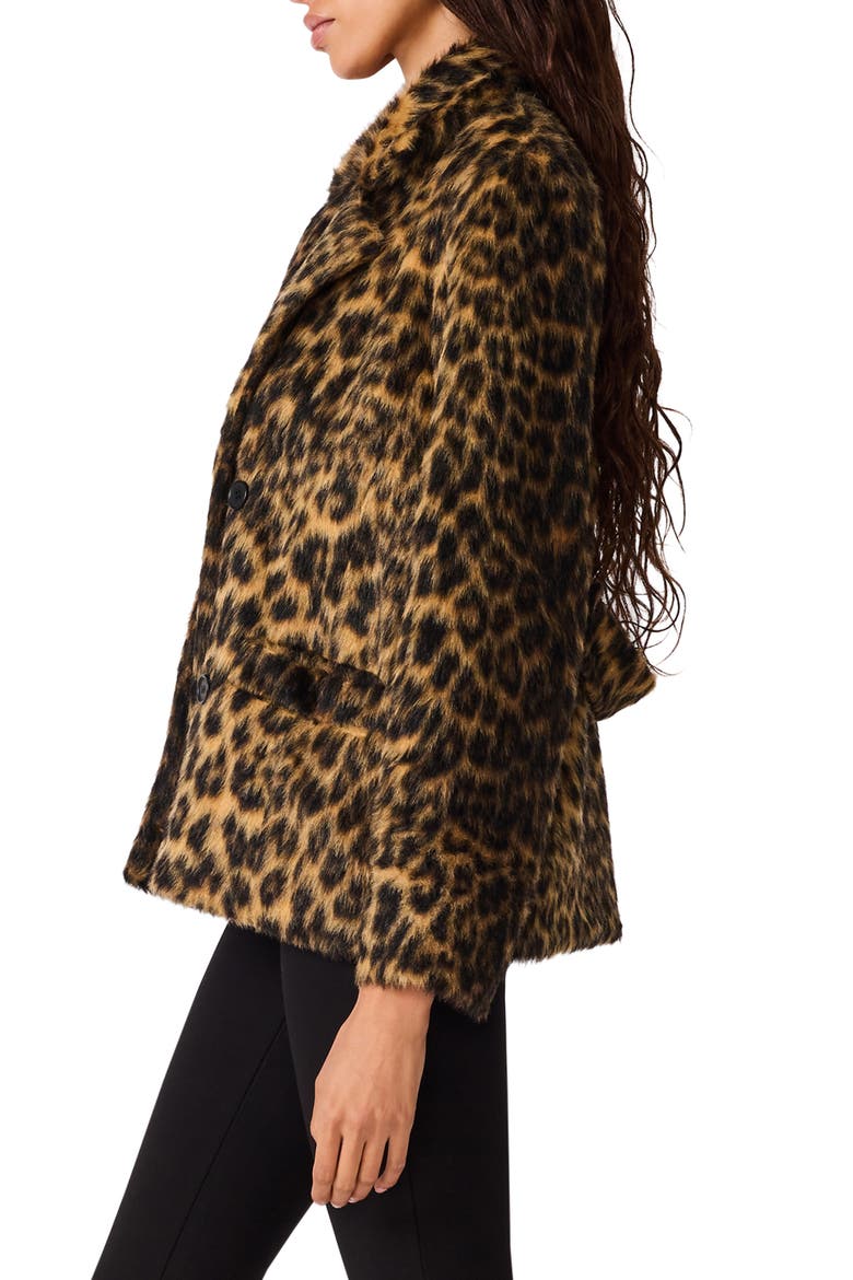 Madley Faux Fur Jacket, Alternate, color, CHEETA PRINT