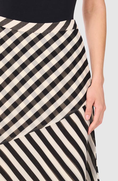Halogenr Halogen(r) Stripe Layered Midi Skirt In Rich Black