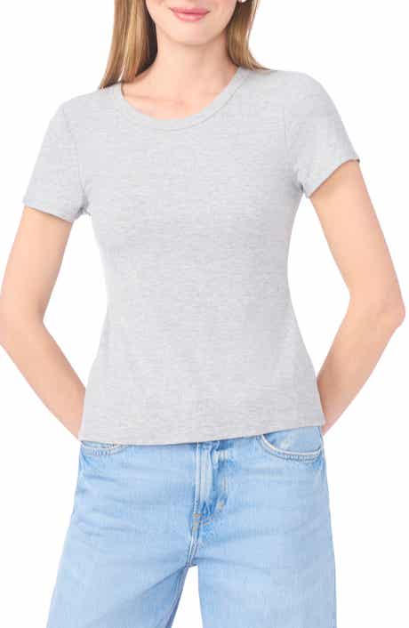 Rib Knit Jersey T-Shirt
