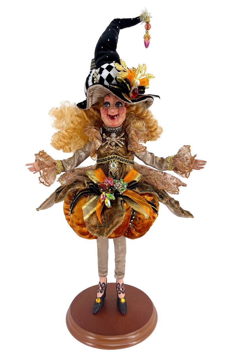 Mark Roberts Pumpkin Pie Witch, Small, Main, color, Orange