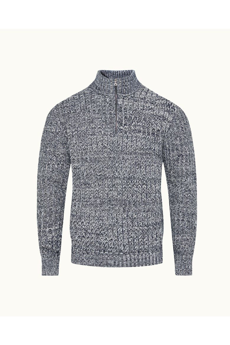 Lennard Half Zip Classic Fit Long Sleeve Knitted Polo Shirt, Alternate, color, NIGHT IRIS MIX