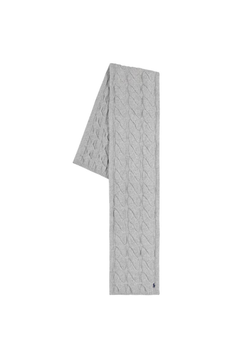 Chunky Cable Scarf, Main, color, Grey Heather
