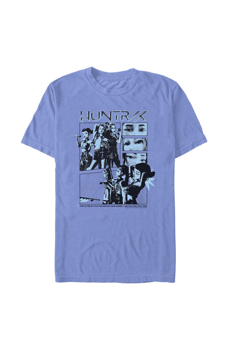 KPop Demon Hunters Men's KPop Demon Hunters A Battle For The Fans Graphic T-Shirt, Main, color, Mystic Blue
